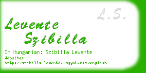 levente szibilla business card